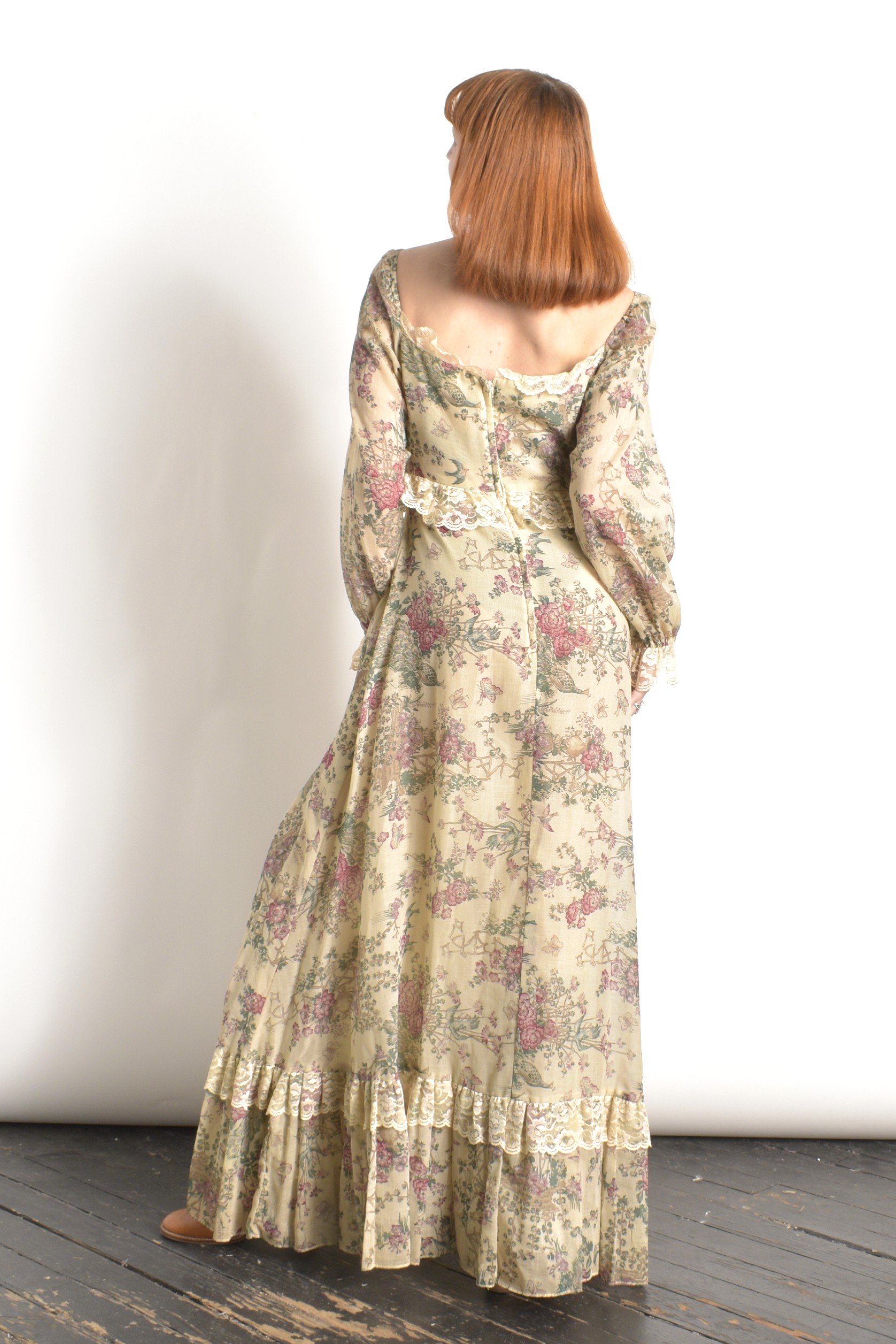70s Gunne Sax Black Label Maxi Dress-S/M — La Poubelle Vintage